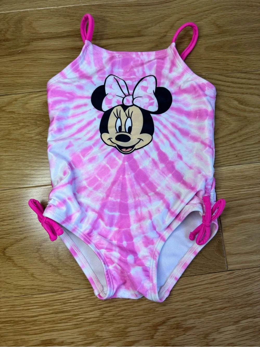 Disney Kids Pink Tie-Dye Minnie Mouse One-Piece Swimsuit